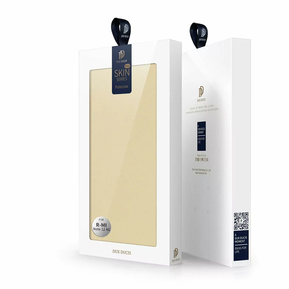 Prémiové flipové pouzdro DUX DUCIS SKIN na mobil Xiaomi Redmi Note 12 4G zlatavé