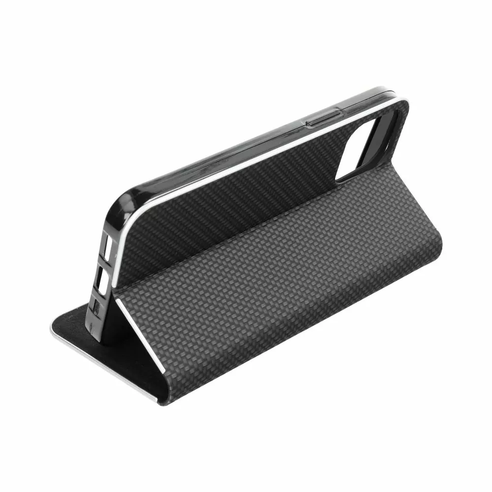 Luxusní flip pouzdro Luna Coolcase Carbon Book na mobil Apple iPhone 14 Pro Černé