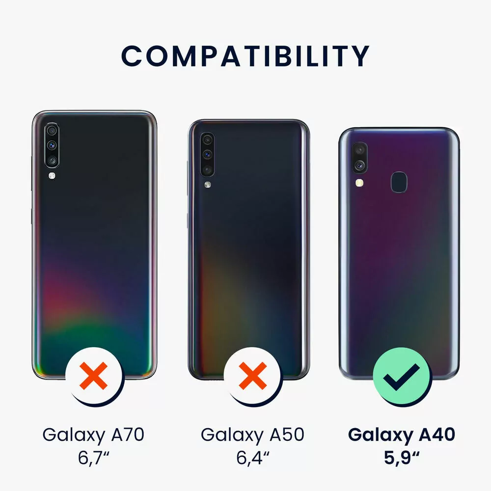 Pevné silikonové pouzdro kwmobile Crossbody na mobil Samsung Galaxy A40 Indian sun - čiré s popruhem
