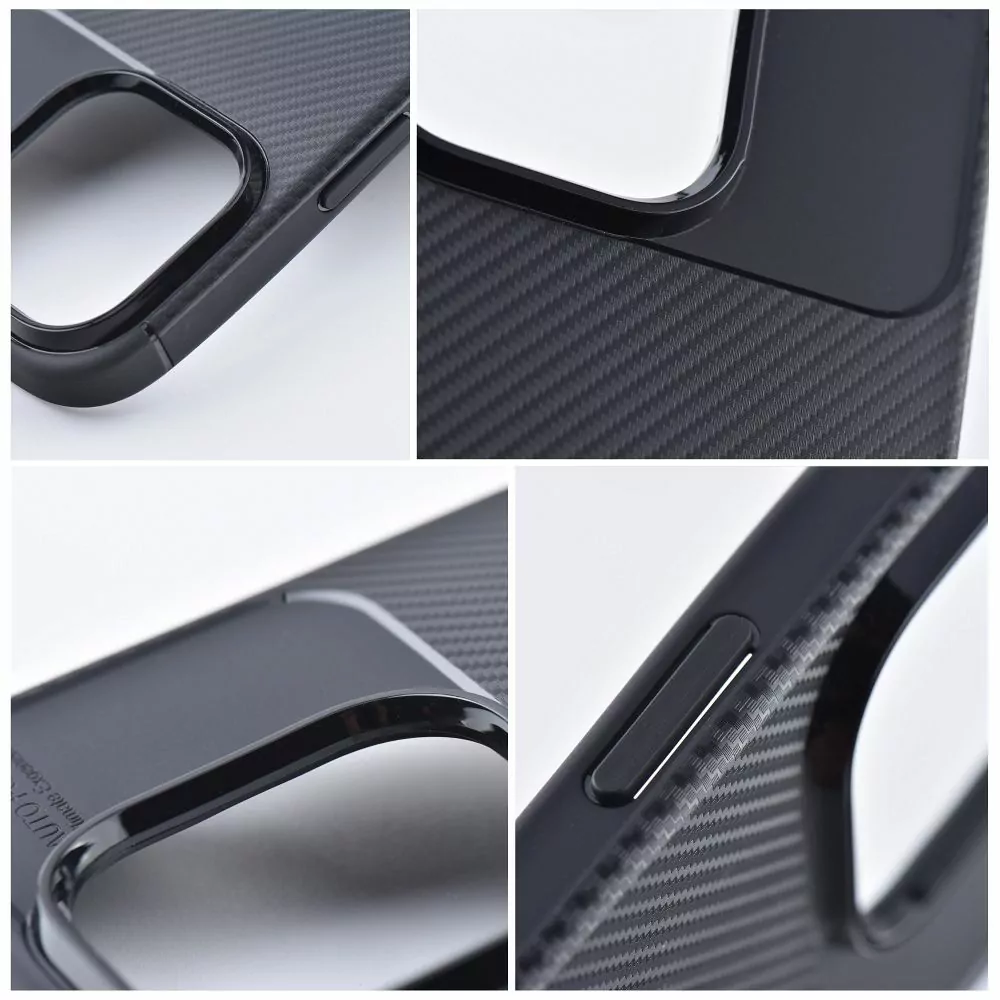 Silikonové pouzdro Premium Coolcase Carbon na mobil Apple iPhone 15 Pro Černé