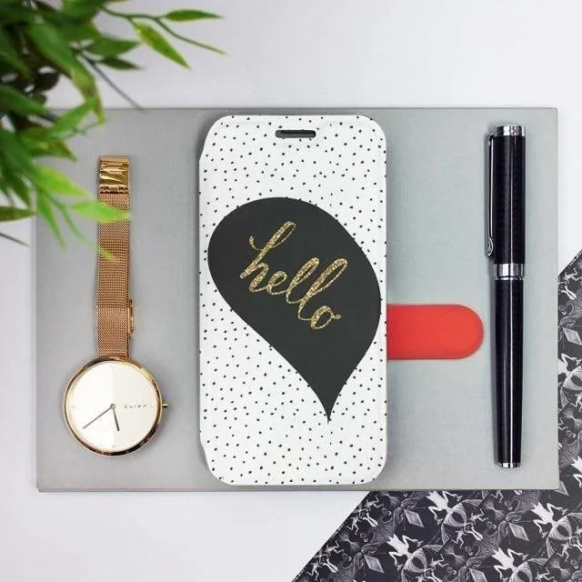 Flipové pouzdro Mobiwear na mobil Apple iPhone 13 Mini - M013P Golden hello - VÝPRODEJ