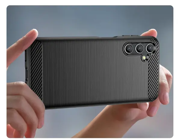 Silikonové pouzdro Coolcase Carbon na mobil Samsung Galaxy S23 FE Černé