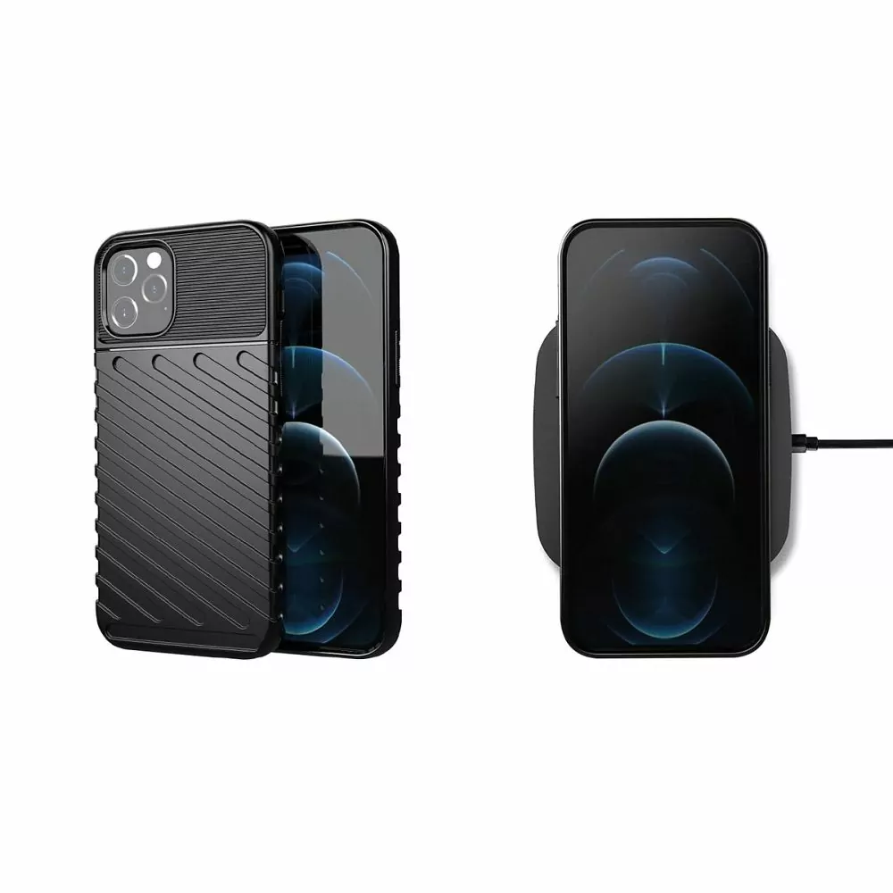 Odolnější gumové pouzdro Armored Thunder na mobil Xiaomi Redmi 12C Černé