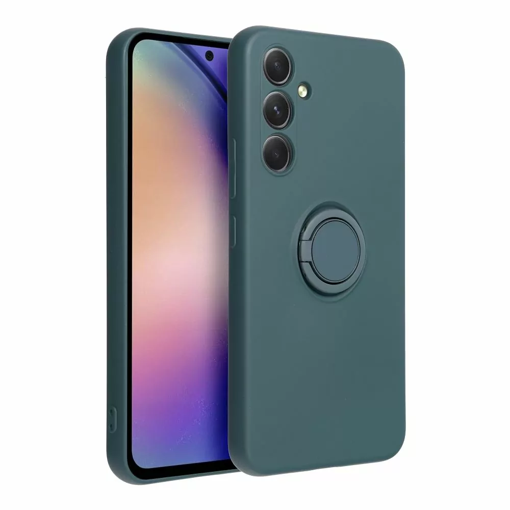 Silikonové pouzdro Forcell RING CASE na mobil Samsung Galaxy A25 5G zelené