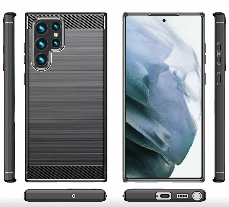 Silikonové pouzdro Coolcase Carbon na mobil Samsung Galaxy S24 Ultra Černé