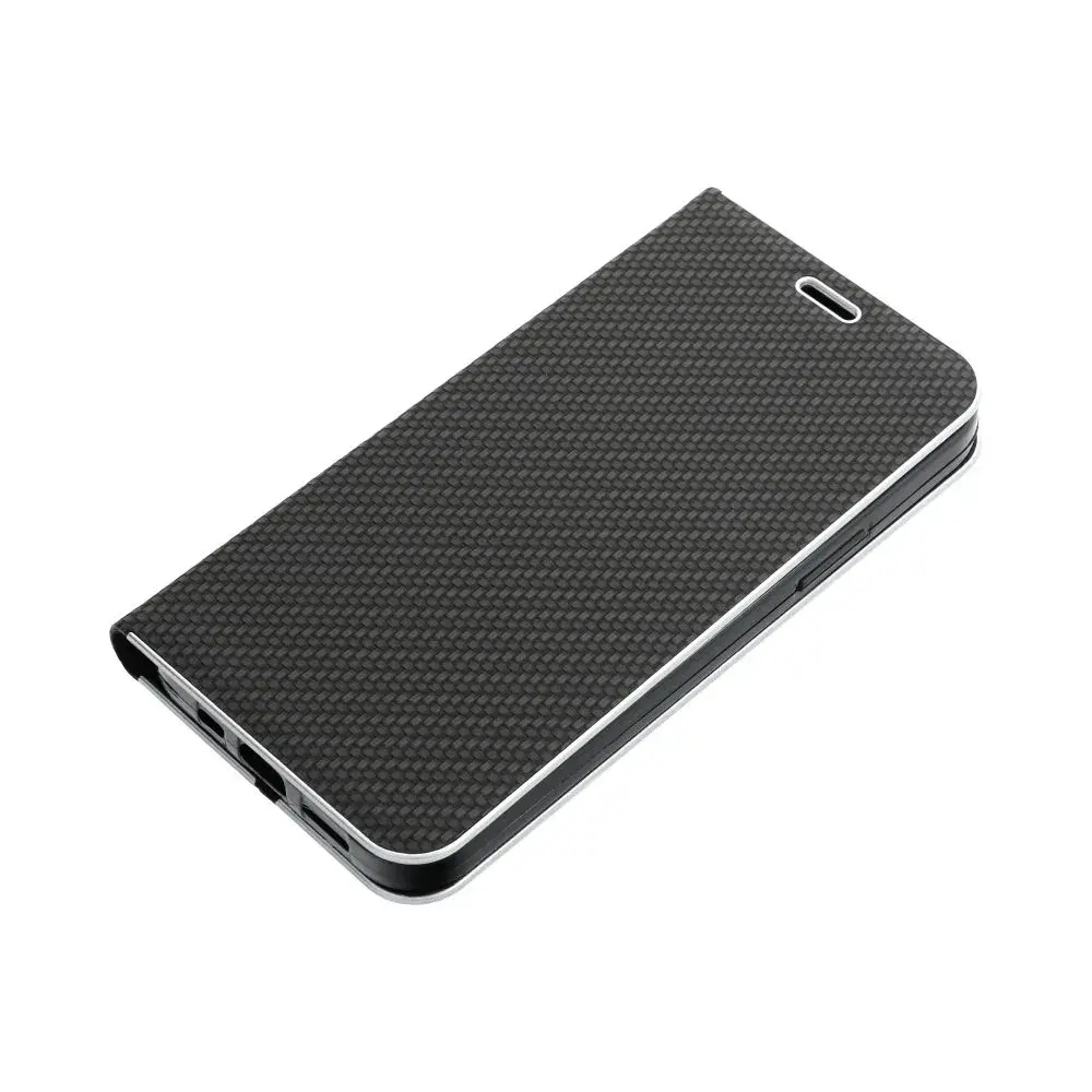 Luxusní flip pouzdro Luna Coolcase Carbon na mobil Samsung Galaxy A35 5G Černé