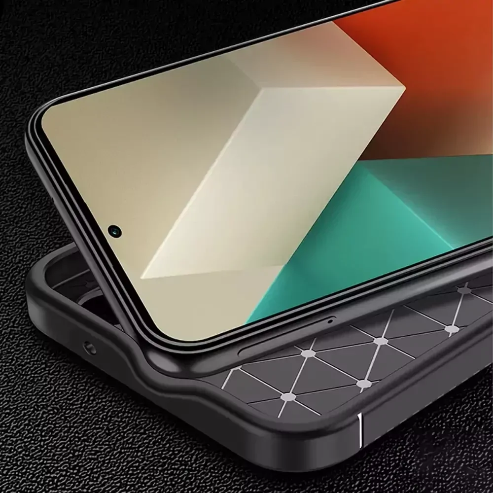 Silikonové pouzdro Coolcase Carbon na mobil Xiaomi Redmi Note 13 Pro 5G / Poco X6 5G Černé