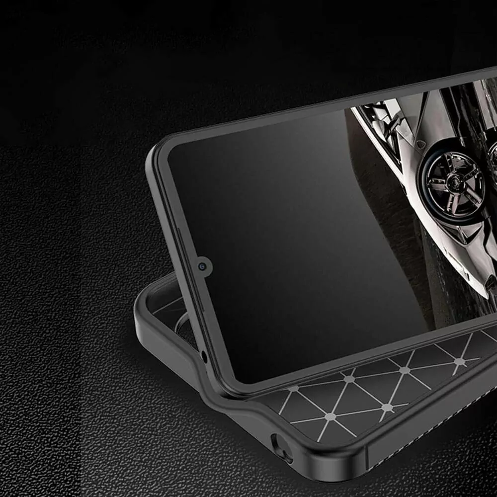 Silikonové pouzdro Coolcase Carbon Fiber - Xiaomi Redmi 13C / Poco C65 Černé