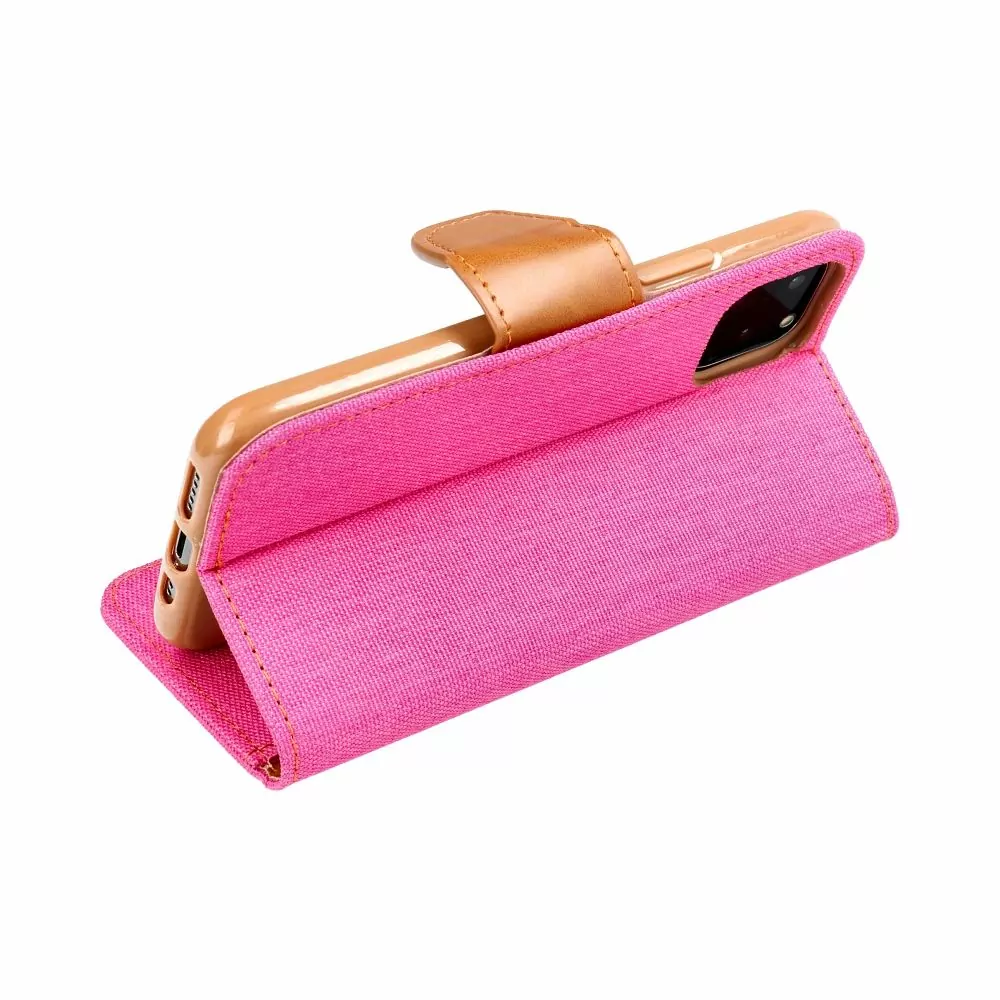 Luxusní flipové pouzdro Coolcase Canvas pro Samsung Galaxy S24 Ultra růžové