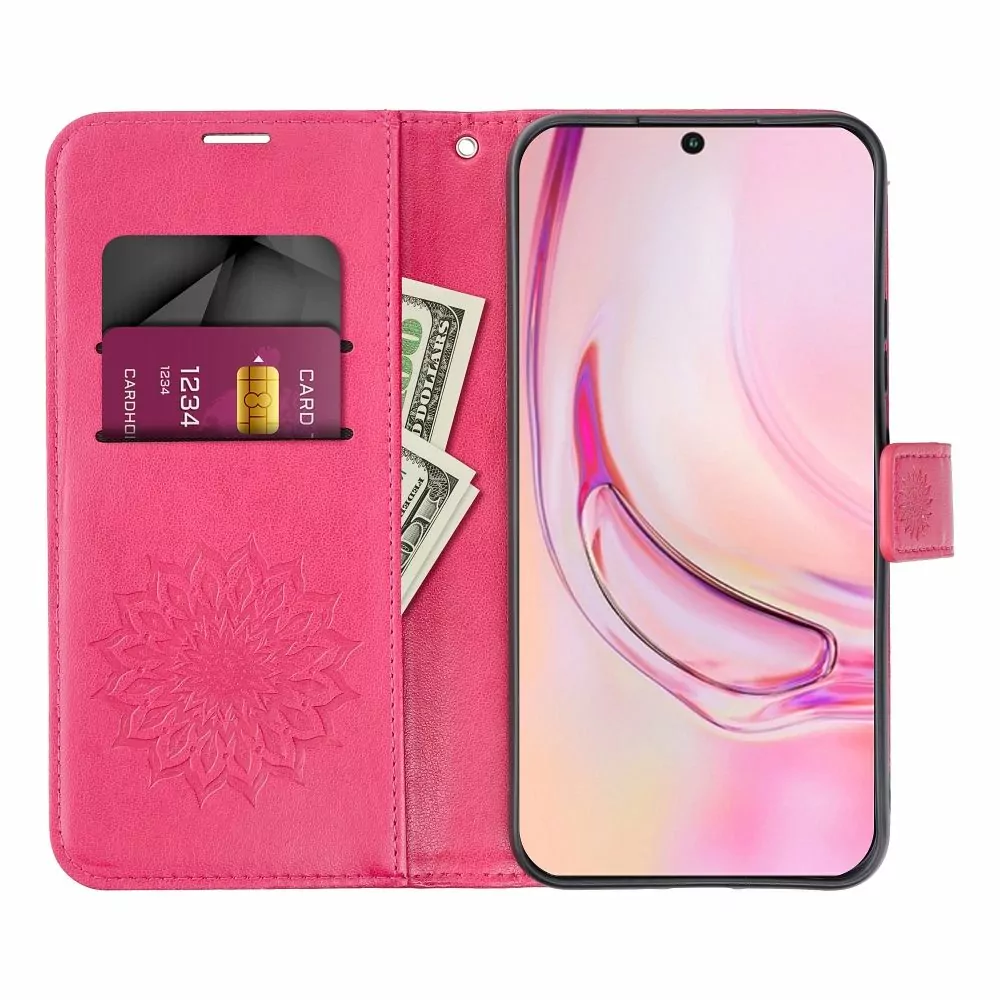 Flipové pouzdro Coolcase Mezzo na mobil Samsung Galaxy S24 Ultra - Magenta mandala