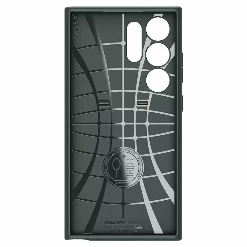 Silikonové pouzdro Spigen OPTIK ARMOR na mobil Samsung Galaxy S24 Ultra Zelené s krytkou fotoaparátů