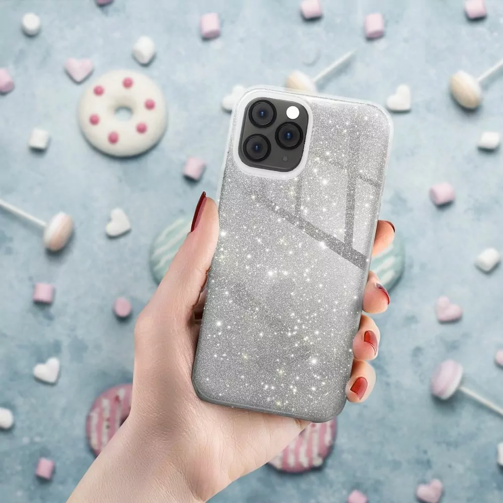 Třpytivé pouzdro Coolcase Shining na mobil Samsung Galaxy A35 5G Stříbrné