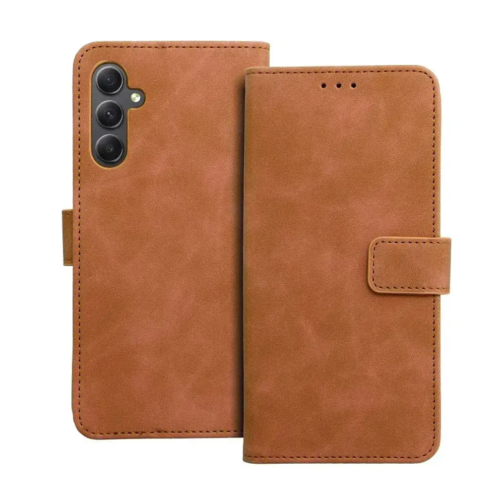 Flip knížkové pouzdro Coolcase TENDER na mobil Samsung Galaxy A55 5G - Hnědé