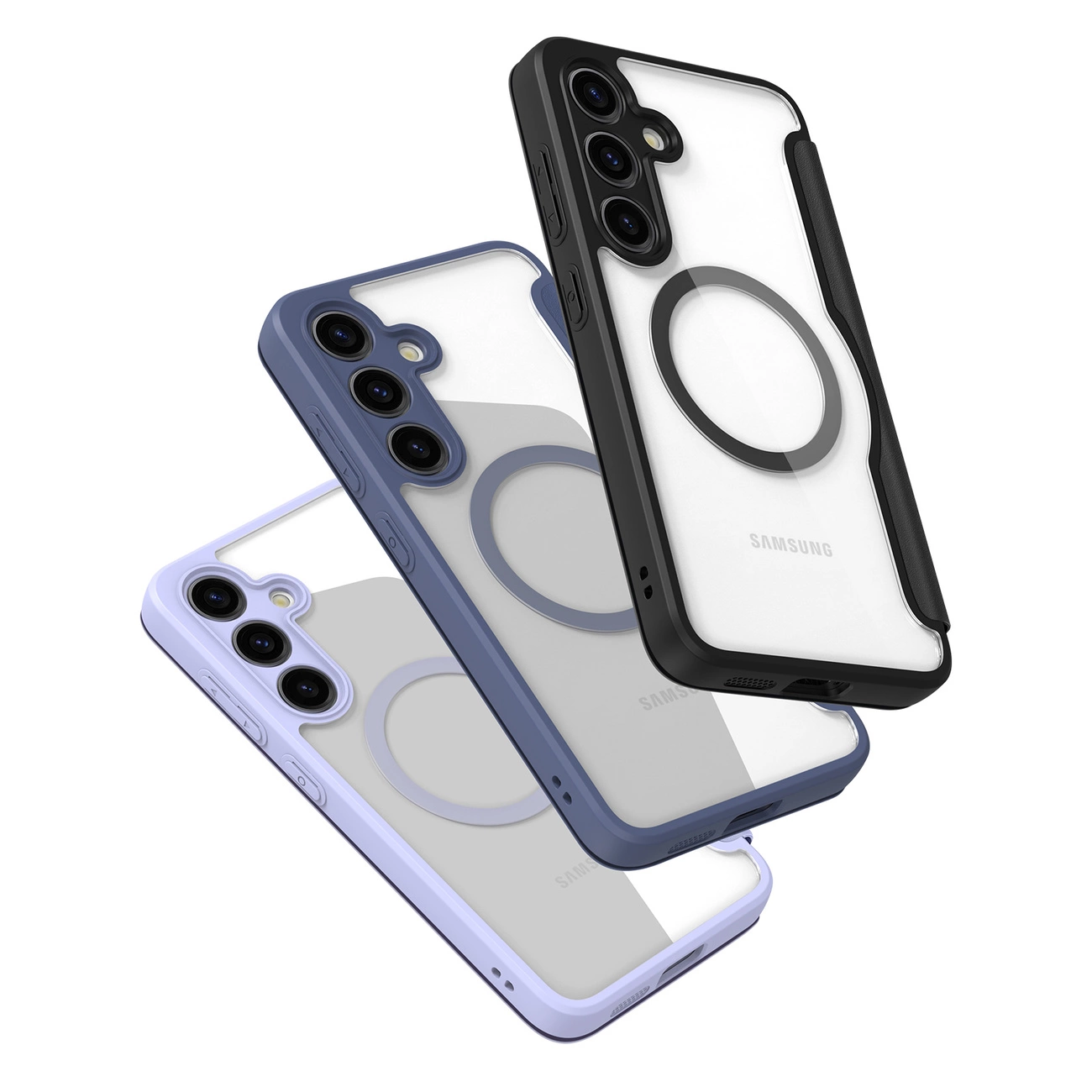 Prémiové flip pouzdro DUX DUCIS Skin X na mobil Samsung Galaxy S24 Plus Modré - MagSafe kompatibilní