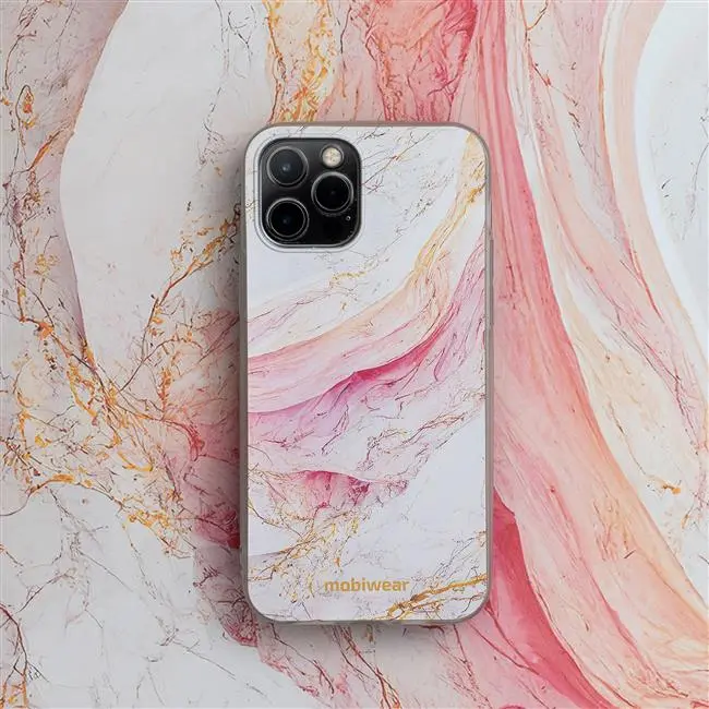 Silikonové pouzdro Mobiwear na mobil Samsung Galaxy Note 20 - B002F Růžový a zlatavý mramor - VÝPRODEJ