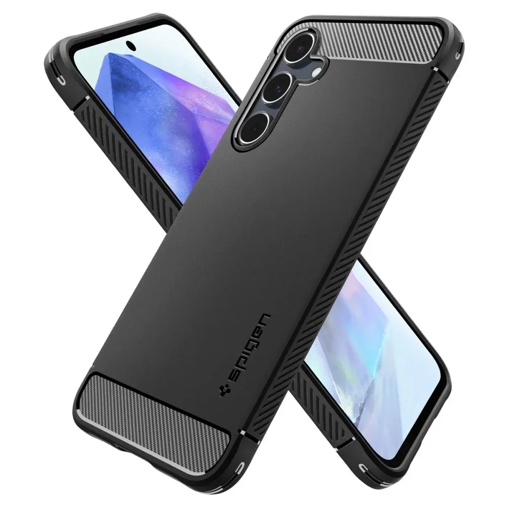 Silikonové pouzdro SPIGEN Rugged Armor na mobil Samsung Galaxy A55 5G Černé