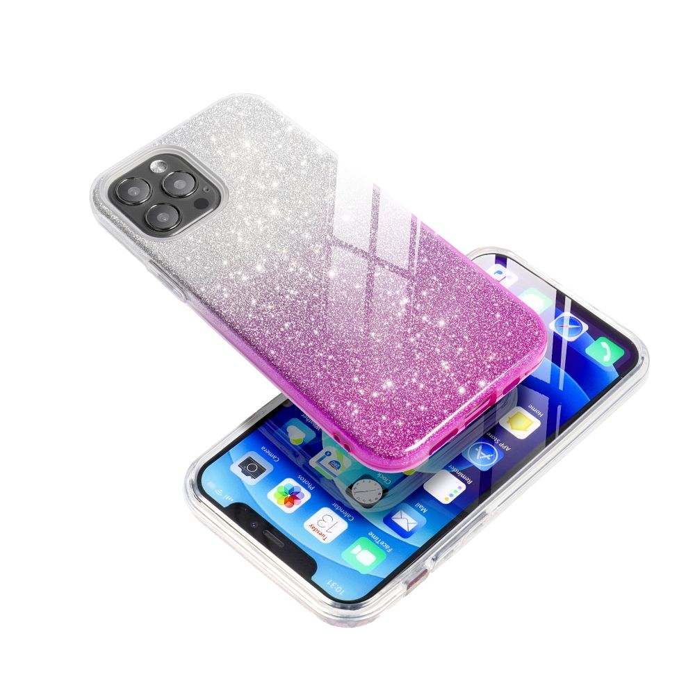 Třpytivé pouzdro Coolcase Shining na mobil Samsung Galaxy A05s Růžové - stříbrné