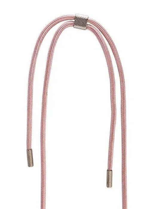Crossbody pouzdro FIXED Pure Neck - Samsung Galaxy A35 5G s popruhem přes rameno - čiré - růžová šňůrka