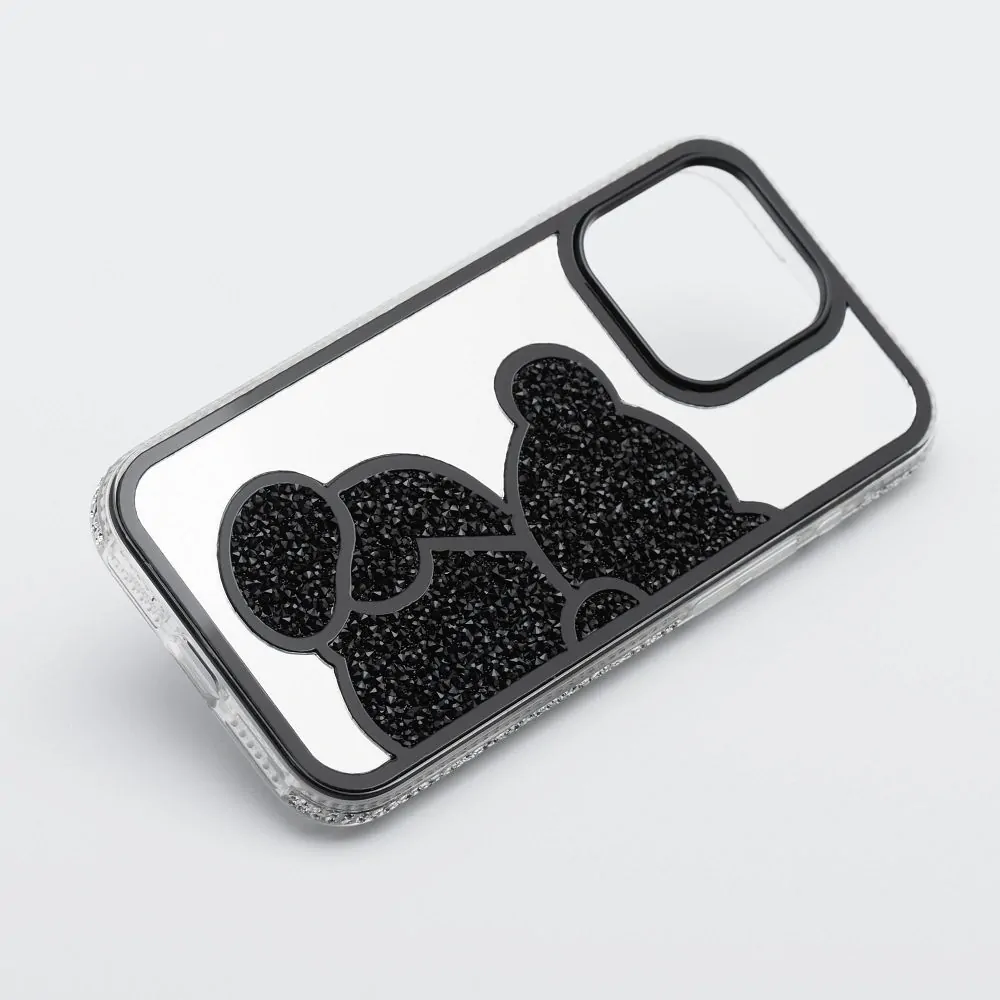 Třpytivé pouzdro Coolcase TEDDY BEAR  - Apple iPhone 7 / 8 / SE 2020 / SE 2022 černé