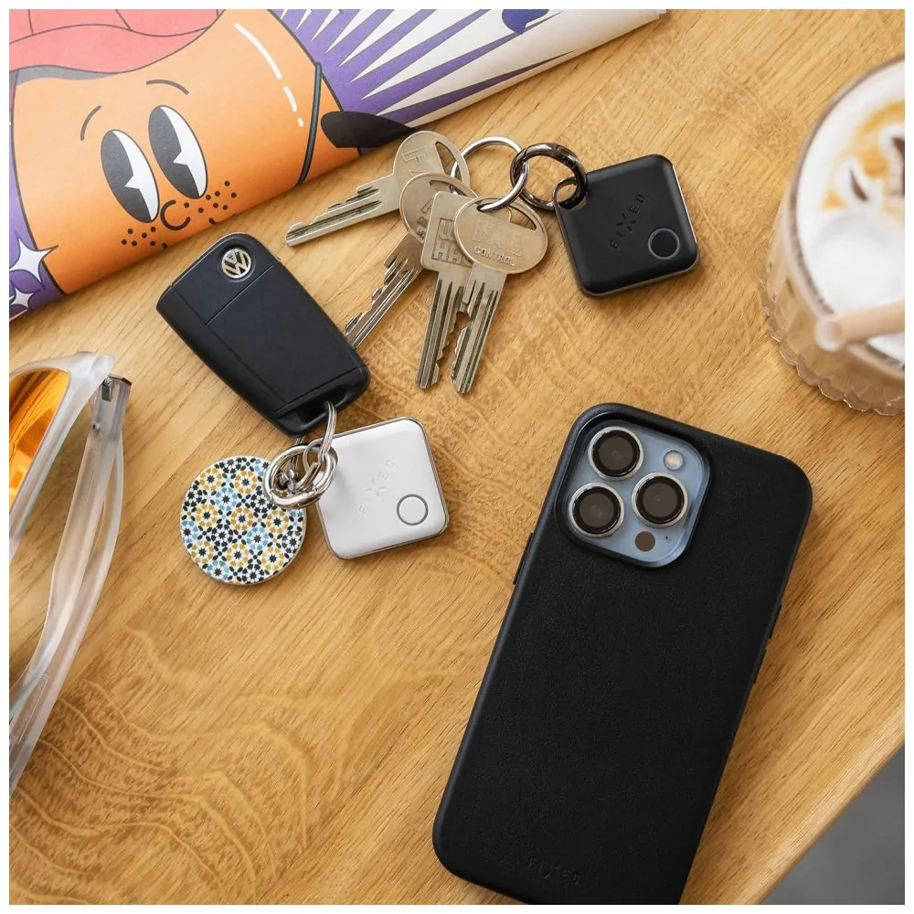 Chytrý lokátor smart tracker FIXED Tag kompatibilní s Apple Find My (Najít) - černý