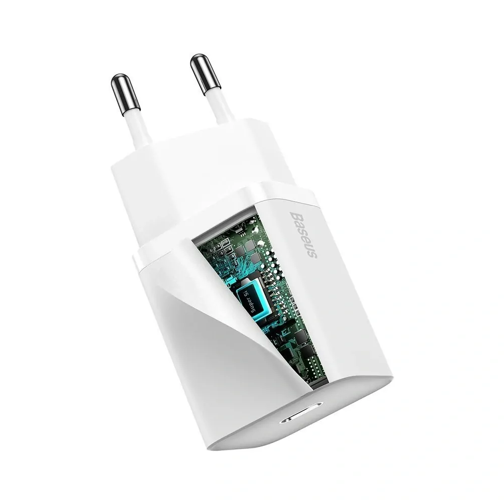 Rychlá nabíječka Baseus 20W + Lightning kabel – bílá
