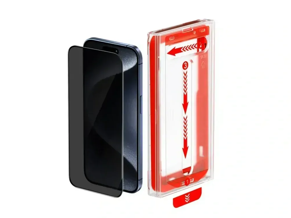 Ochranné 3D sklo Gushield GUGP005 - Apple iPhone 12 Mini s aplikátorem a privátním filtrem (0745314106702)