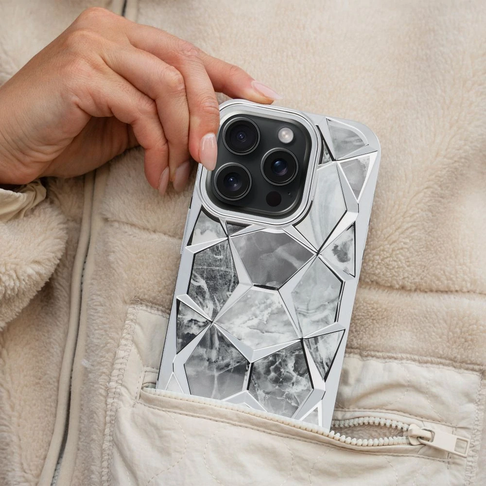 Pouzdro Coolcase TWINKI - Apple iPhone 16 - stříbrné