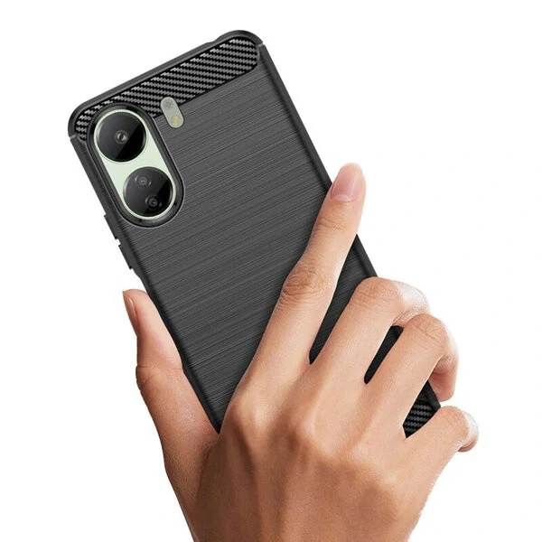 Silikonové pouzdro Coolcase Carbon - Xiaomi Redmi 13C / Poco C65 Černé