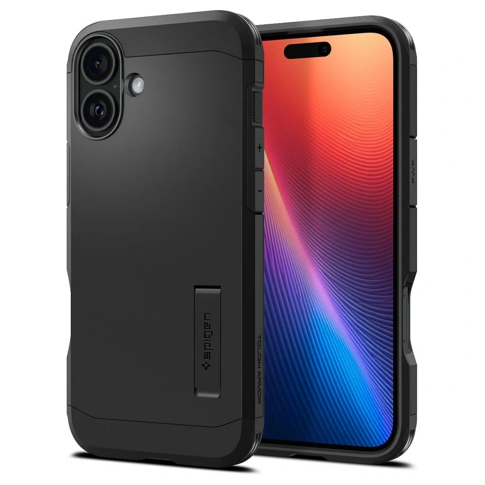 Odolné pouzdro SPIGEN Tough Armor Mag s MagSafe - Apple iPhone 16 Plus - Black se stojánkem