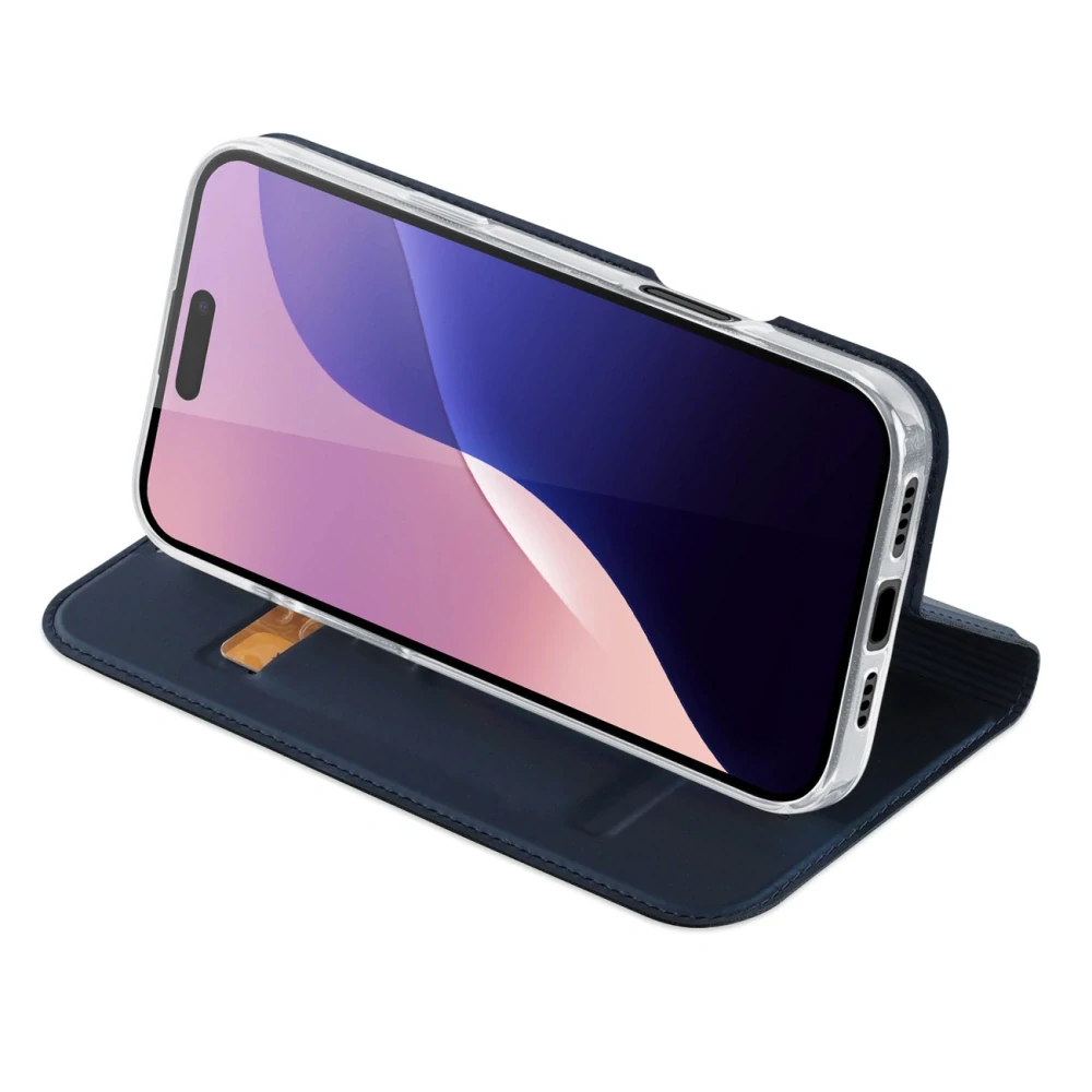 Prémiové flip pouzdro DUX DUCIS SKIN - Apple iPhone 16 Pro - modré