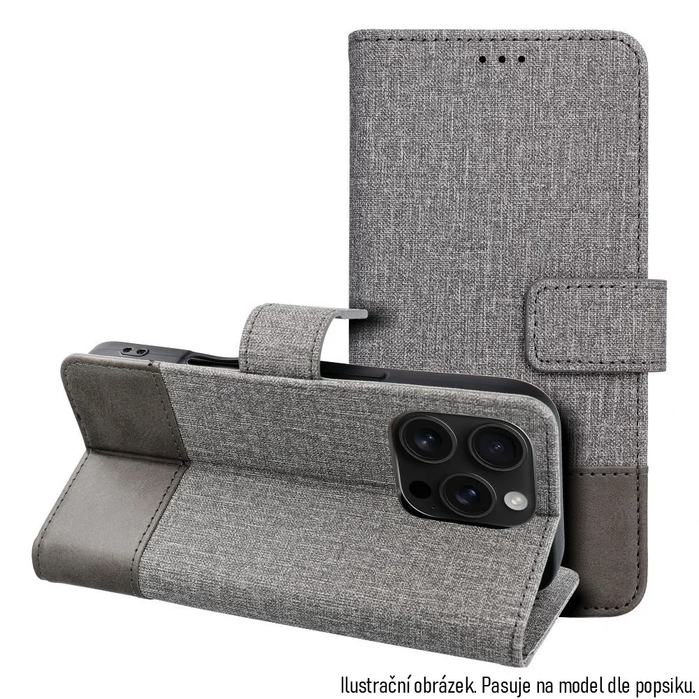 Knížkové flip pouzdro - Samsung Galaxy A25 5G - COOLCASE GOMMA BOOK - šedé