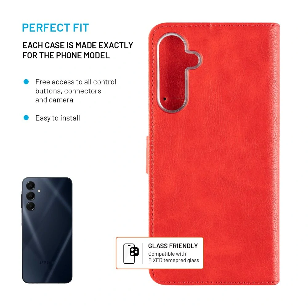 Fixed Opus - Samsung Galaxy A16 / A16 5G - flip knížkové pouzdro - červený