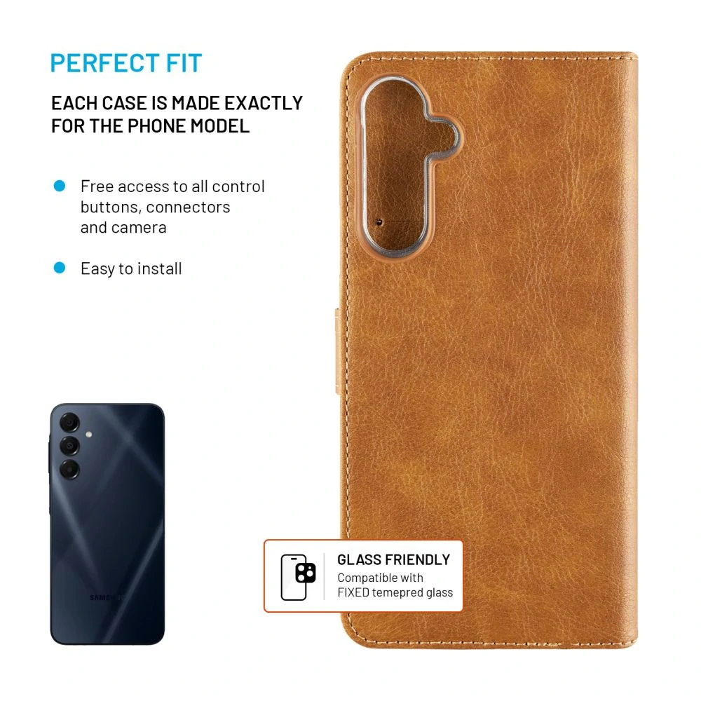 Fixed Opus - Samsung Galaxy A16 / A16 5G - flip knížkové pouzdro - hnědý