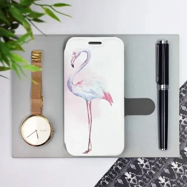 Knížkové flip pouzdro Mobiwear - Apple iPhone 15 Pro Max - M005S Plameňáci - VÝPRODEJ