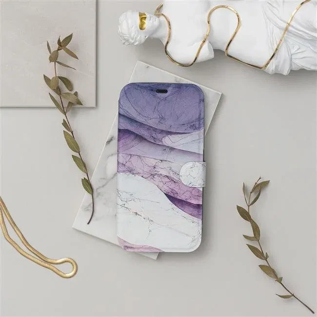 Knížkové flip pouzdro Mobiwear - Xiaomi POCO M4 Pro 5G / Xiaomi Redmi Note 11S 5G - VP31S Bílý a fialový mramor - VÝPRODEJ