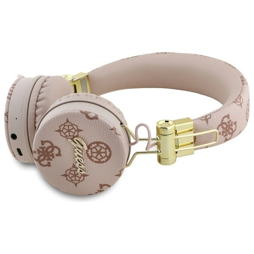 GUESS bezdrátová bluetooth sluchátka ENC GUBH70EPOSMW (PU 4G Peony Script Round Shape) hnědá 