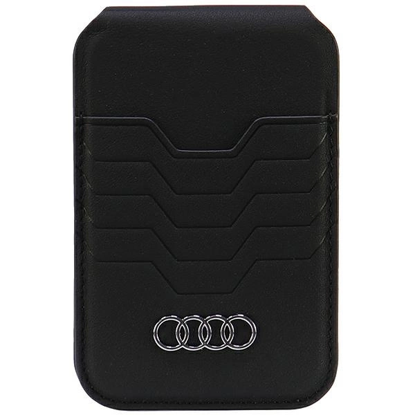 Magnetická kožená peněženka Audi MagSafe Wallet - černá