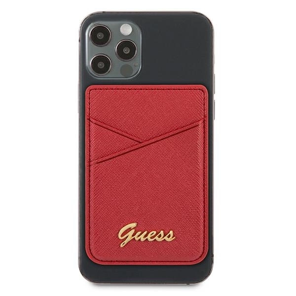 Magnetická peněženka Guess Wallet Saffiano Red MagSafe GUWMSSASLRE