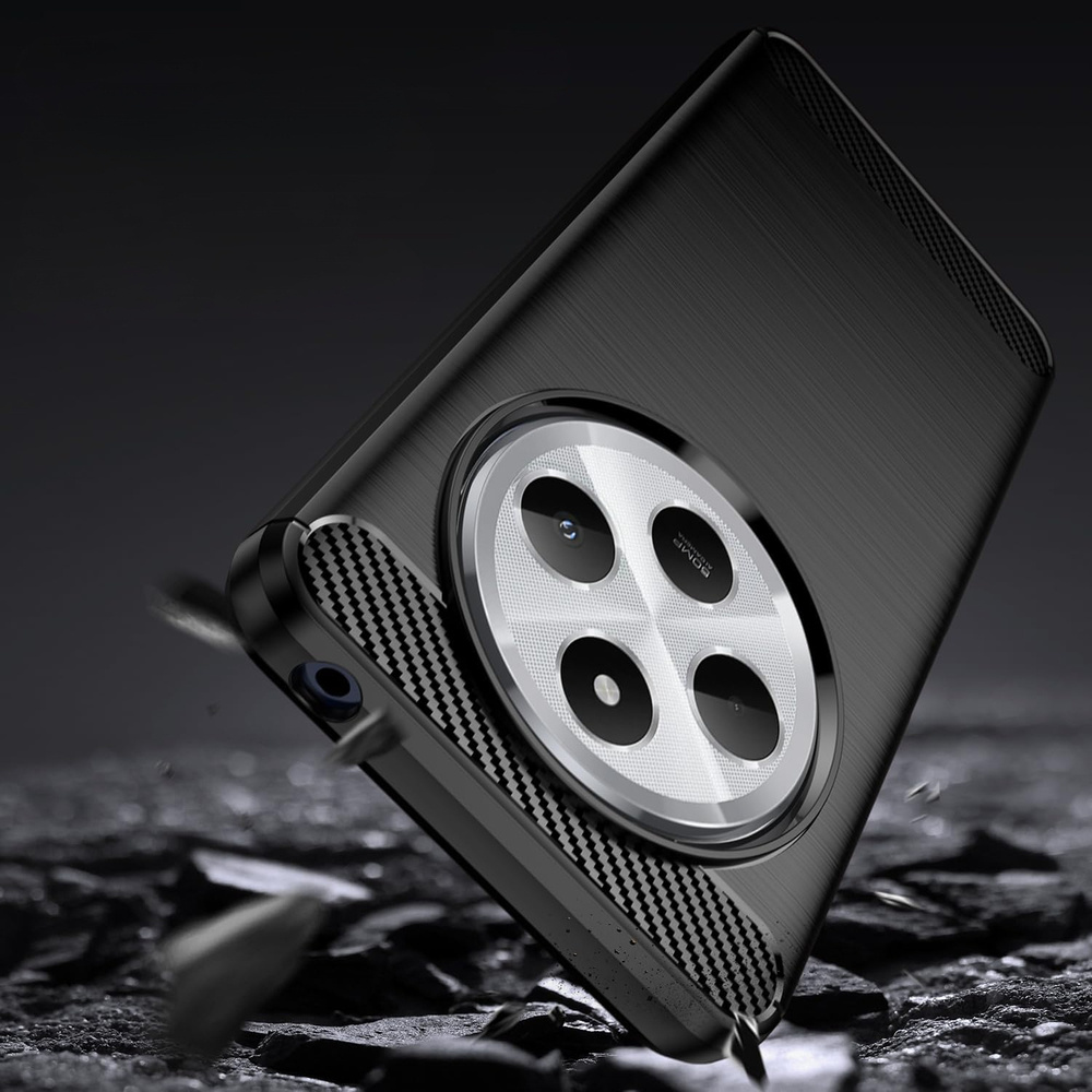 Silikonové pouzdro Coolcase CARBON na mobil Xiaomi Redmi 14C / Poco C75 Černé