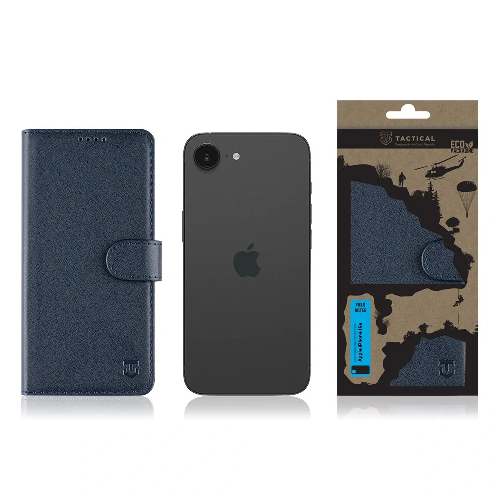 Flip pouzdro Tactical Field Notes Apple iPhone 16e / iPhone 17e - modré