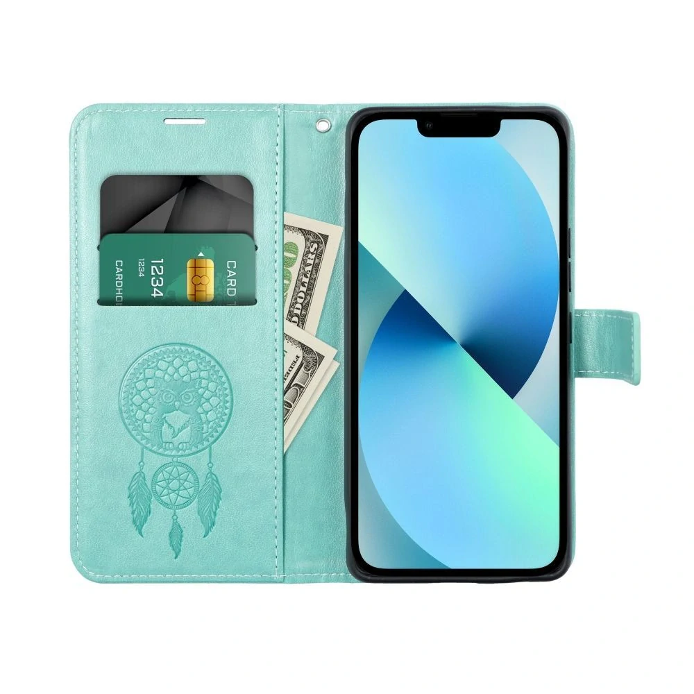 Flip pouzdro MEZZO Book Samsung Galaxy S25 – lapač snů zelené