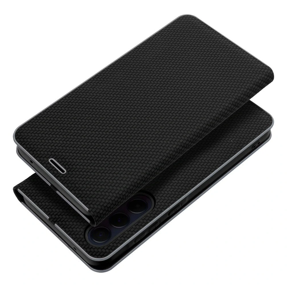 Flip pouzdro LUNA Book Carbon Samsung Galaxy A36 5G – černé