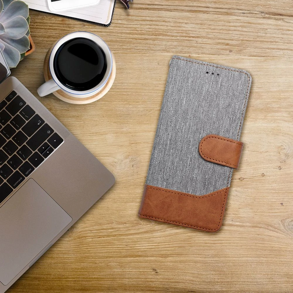 Flip pouzdro JEANS Book – Xiaomi Redmi 14C / Poco C75, šedé