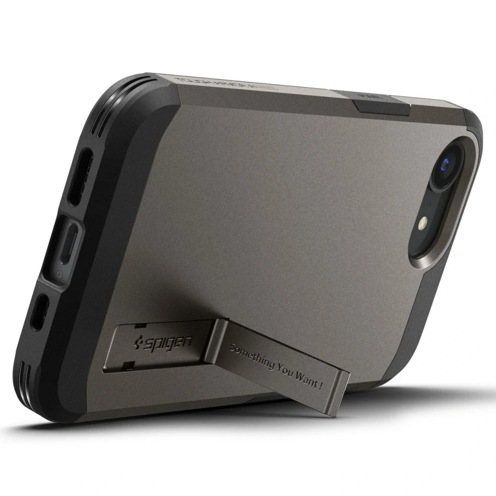 Spigen Tough Armor MagSafe iPhone 16e / iPhone 17e šedý se stojánkem