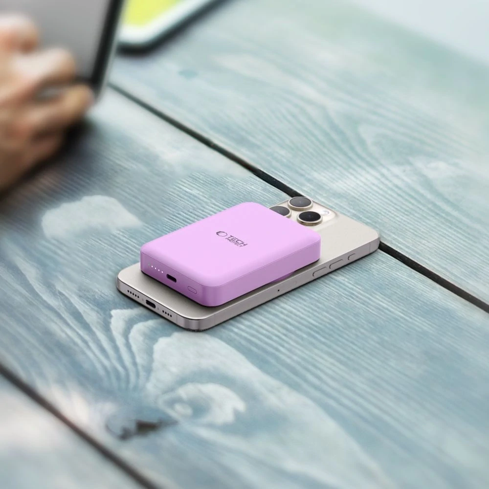 Powerbanka Tech-Protect LifeMag PB11 MagSafe 10000mAh - lilac