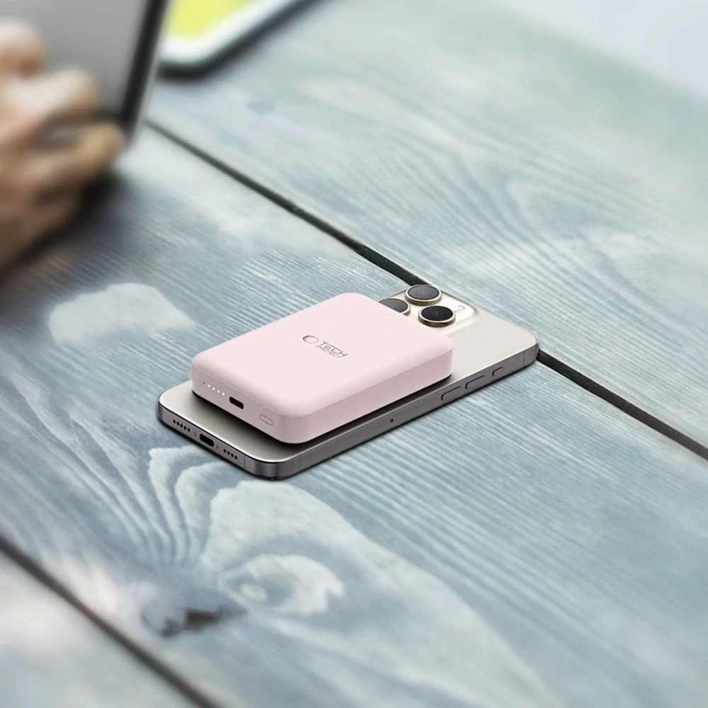 Powerbanka Tech-Protect LifeMag PB11 MagSafe 10000mAh - růžová