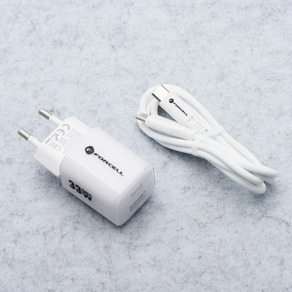 Nabíječka Forcell GaN III 33W + USB-C kabel - bílá