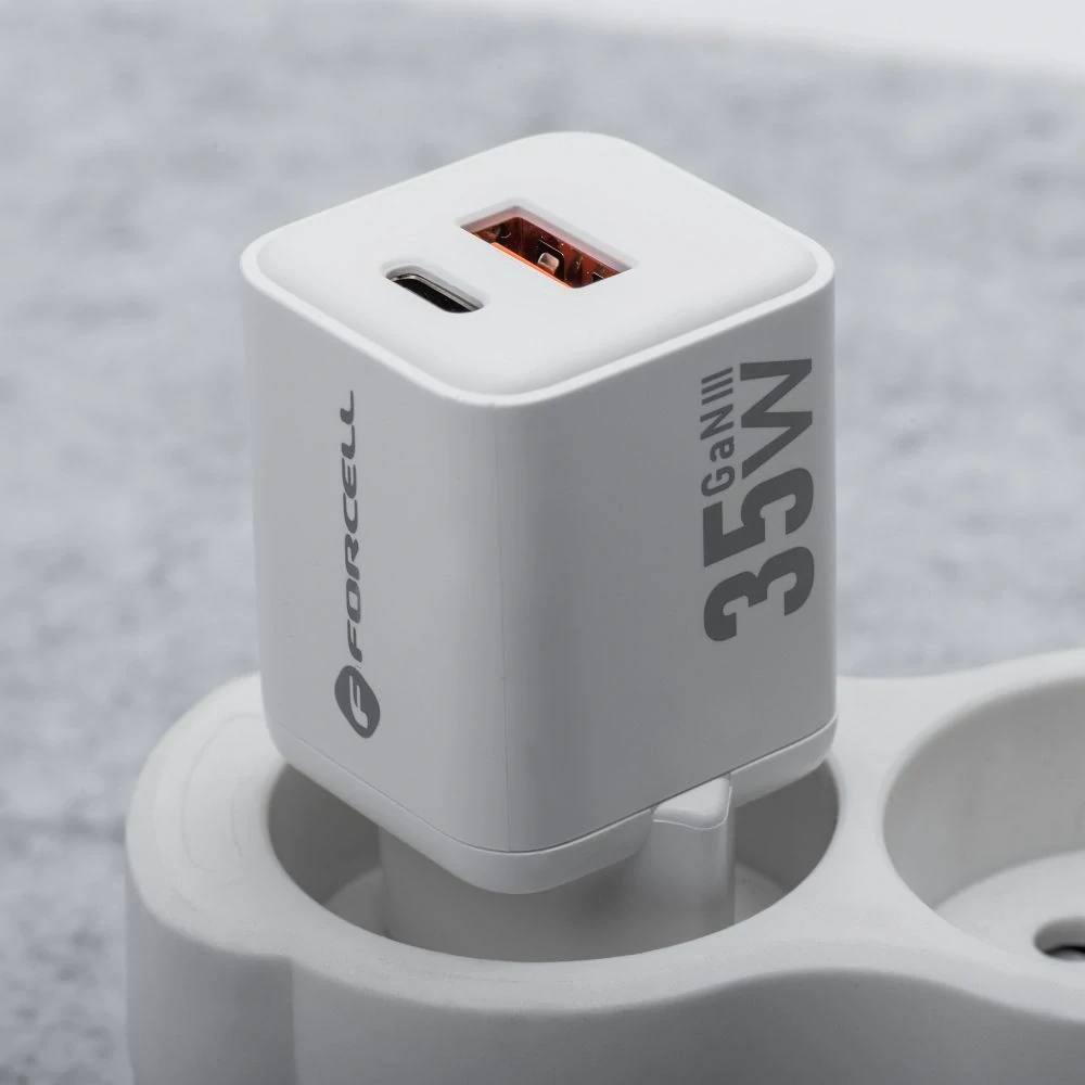 Nabíječka Forcell Mini GaN III 35W - bílá (bez kabelu)