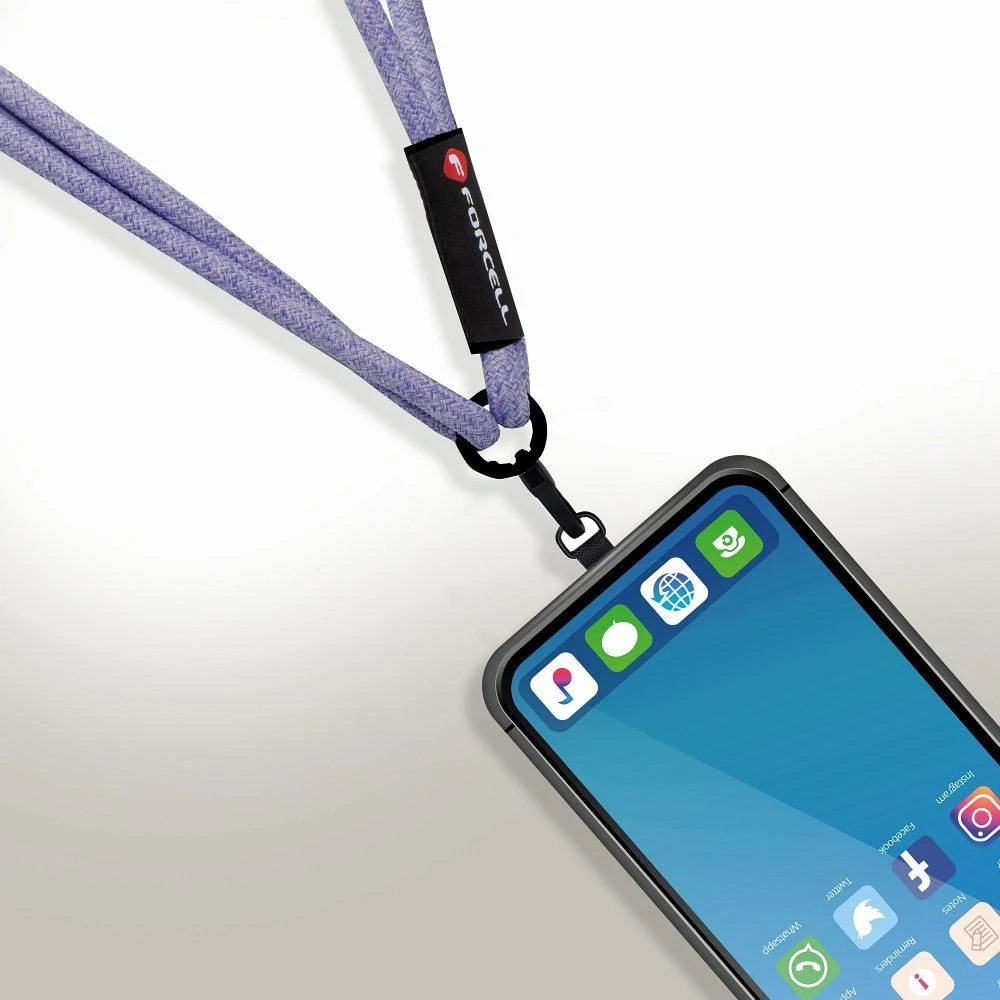 Crossbody šňůrka k mobilu Forcell S10X165 šedo-fialová