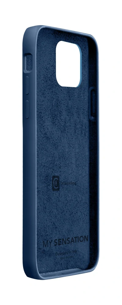 Ochranný silikonový kryt Cellularline Sensation pro Apple iPhone 12 Pro Max, navy blue - VÝPRODEJ